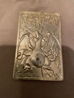 23K Gold Plated CHARIZARD Trading Card 1999 Burger King Pokemon - Image 1