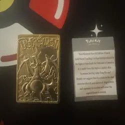 23K Gold Plated CHARIZARD Trading Card 1999 Burger King Pokemon With COA - Image 1