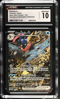 POKEMON CGC 10 GEM MINT Greninja ex 132 SVP132 Black Star Promo *3039 - Image 1