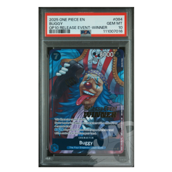 One Piece Card Buggy P-064 Release Event Winner English - PSA 10 GEM MT - Image 1
