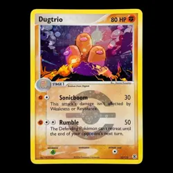 Dugtrio 22/112 EX FireRed LeafGreen RARE REVERSE HOLO Pokemon Card 2004 LP-NM - Image 1