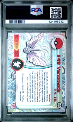 2000 TOPPS CHROME POKEMON T.V. #49 VENOMOTH PSA 9 - Image 2