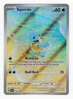 Pokemon Squirtle 151 Scarlet & Violet 170/165 Illustration Rare Secret Holo - Image 1