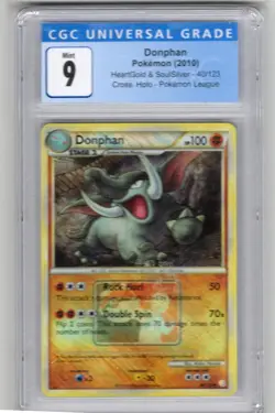 Pokemon Donphan 2010 HeartGold SoulSilver 40/123 Cross Hatch Holo CGC 9 Mint - Image 1