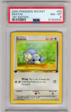 Pokemon Dratini 2000 Team Rocket 1st Edition PSA 8 NM MT Graded Trading Card - Image 1