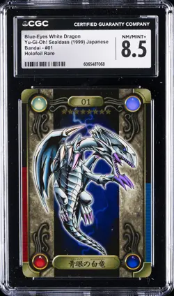 1999 BANDAI - YU-GI-OH! SEALDASS #01 BLUE-EYES WHITE DRAGON CGC 8.5 - Image 1