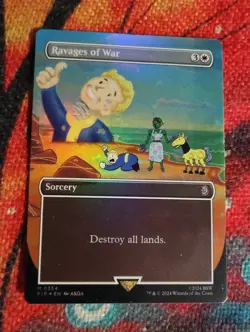 BORDERLESS FOIL Ravages of War - Fallout - LP - Magic: The Gathering - MTG - Image 1