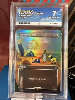 Magic: The Gathering Borderless Foil - Fallout, Ravages Of War - Ace Graded 7 NM - Image 1