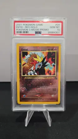 Pokemon TCG Entei Wizards Black Star Movie Promo #34 Holo PSA 10 GEM MINT - Image 1