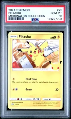 PSA 10 GEM MINT Pikachu McDonald's Collection 2021 Pokemon 25/25 - Image 1