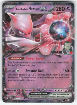 Team Rocket's Mewtwo ex 81/182 Pokemon TCG Destined Rivals NM - Image 1