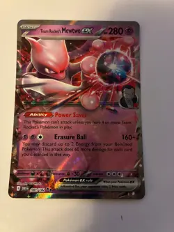 Pokemon TCG: Destined Rivals: 81/182 Team Rocket's Mewtwo EX Double Rare (NM) - Image 1
