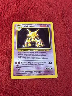 Alakazam 001/102 Base Set Holo Wotc Pokemon Card Played 1999 Vintage - Image 1