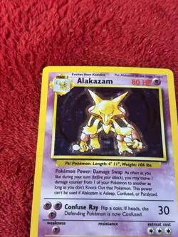 Alakazam 001/102 Base Set Holo Wotc Pokemon Card Played 1999 Vintage - Image 3