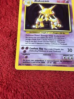 Alakazam 001/102 Base Set Holo Wotc Pokemon Card Played 1999 Vintage - Image 4