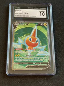 Pokemon Lost Origin Ultra Rare Rotom V 176/196 CGC 10 Gem Mint - Image 1