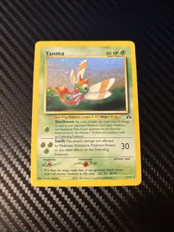 Pokemon TCG Yanma 17/75 Neo Discovery Holo w/ Swirl LP - Image 1
