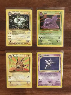 POKEMON TCG Fossil Mixed Card Lot Raichu 29/62 LP Muk LP Magneton LP Haunter MP - Image 1