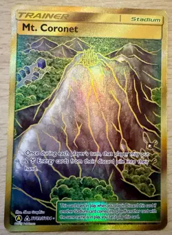 Pokemon TCG Mt. Coronet SV89/SV94 Hidden Fates Shiny Vault Secret Rare Gold Card - Image 1