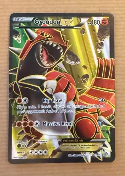 Groudon EX 150/160 Full Art Holo XY Primal Clash Pokemon Card LP - Image 1