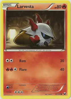 Larvesta 20/108 Dark Explorers Common Near Mint Pokemon DNA GAMES - Image 1