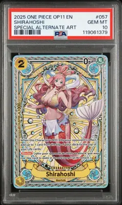 PSA 10 Shirahoshi SP EB01-057 One Piece OP11 Fist of Divine Speed Foil Gem Mint - Image 1