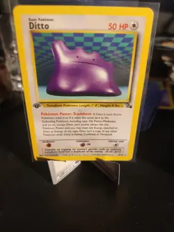 Pokemon TCG Fossil Ditto 18/62 1st Edition Non-Holo Rare MP - Image 1