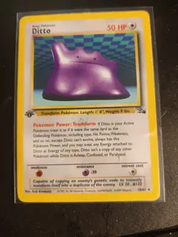 Pokemon TCG Fossil Ditto 18/62 1st Edition Non-Holo Rare MP - Image 3
