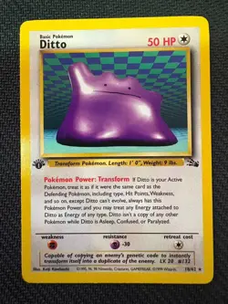 Pokemon TCG - Ditto 18/62 1st Edition Non Holo Rare Fossil 1999 MINT - Image 1
