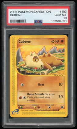 2002 POKEMON EXPEDITION BASE SET 103/165 CUBONE PSA 10 *** POP 52 *** - Image 1