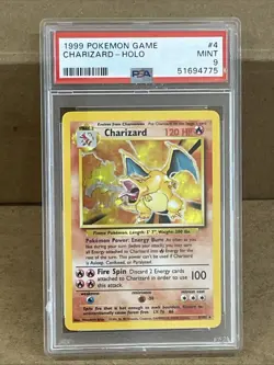 PSA 9 MINT - 1999 POKEMON GAME BASE SET #4 CHARIZARD - HOLO - Image 1