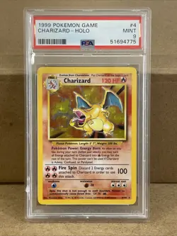 PSA 9 MINT - 1999 POKEMON GAME BASE SET #4 CHARIZARD - HOLO - Image 3