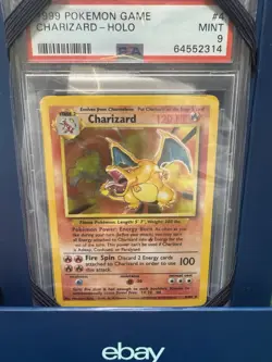 1999 Pokemon Game # 4 Charizard Holo PSA 9 - Image 1