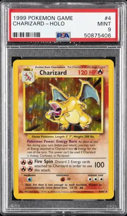 1999 POKEMON GAME #4 CHARIZARD-HOLO PSA 9 - Image 1