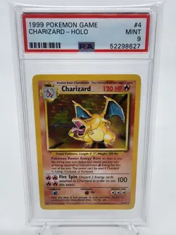 Base Set CHARIZARD HOLO RARE 1999 POKEMON GAME #4/102 PSA 9 MINT Card New CERT - Image 1