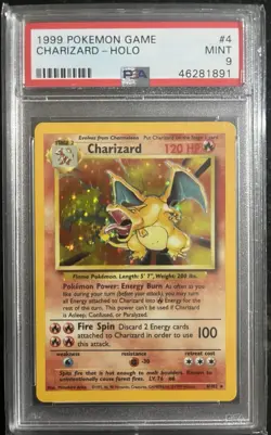 1999 POKEMON GAME #4 CHARIZARD-HOLO PSA 9 - Image 1