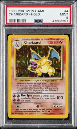 1999 POKEMON GAME #4 CHARIZARD-HOLO PSA 9 - Image 1