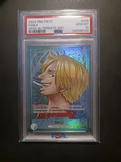 One Piece Card Game TCG Sanji OP02-026 Alt Art Leader PSA 10 - Image 1