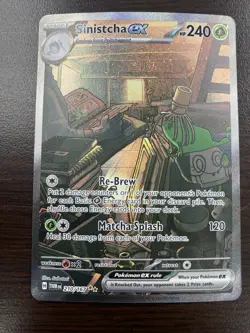 Pokemon TCG Sinistcha ex 210/167 Twilight Masquerade SIR Holo Card - Image 1