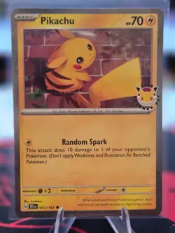 Pikachu 051 /162 Stamped 2026 Pokemon Day 30 Promo TCG With Coin . - Image 2