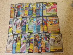 Mix of 33 PACK FRESH English and Japanese Pokemon V & EX cards bulk bundle - Image 1