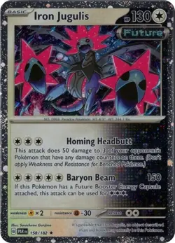 Iron Jugulis - 158/182 - Pokemon Paradox Rift Cosmos SEALED Holo Rare Card NM - Image 1