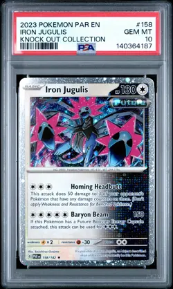 2023 POKEMON PAR EN-PARADOX RIFT KNOCK OUT COLLECTION IRON JUGULIS PSA 10 - Image 1