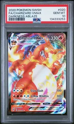 Pokemon 2020 Charizard VMAX FA SWSH Darkness Ablaze Card PSA 10 020/189 - Image 1