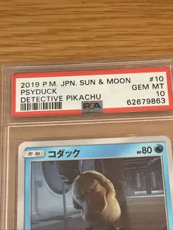 2019 Japanese Psyduck Pokemon Card Psa 10 Detective Pikachu Sun And Moon - Image 3