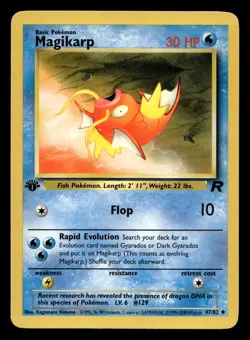 Magikarp 47/82 Uncommon Team Rocket 1st Edition WOTC Pokemon LP - Image 1