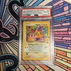2021 POKEMON CELEBRATIONS CLASSIC BLACK STAR #24 BIRTHDAY PIKACHU-HOLO PSA 10 - Image 1
