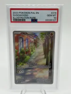Sudowoodo 219/193 Pokemon TCG Paldea Evolved Illustration Rare Card PSA 10 - Image 1