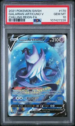 PSA 10 Galarian Articuno V Alt Art 170/198 Chilling Reign Pokemon 2021 - Image 1