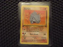 Pokemon Card Rhyhorn TCG Jungle 1st EDITION Non Holo 61/64 NM/LP - Image 1